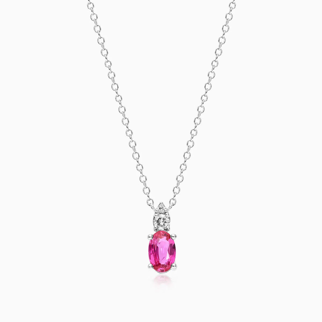 Corrente feminina em Ouro 18k diamantes e rubi Luxo