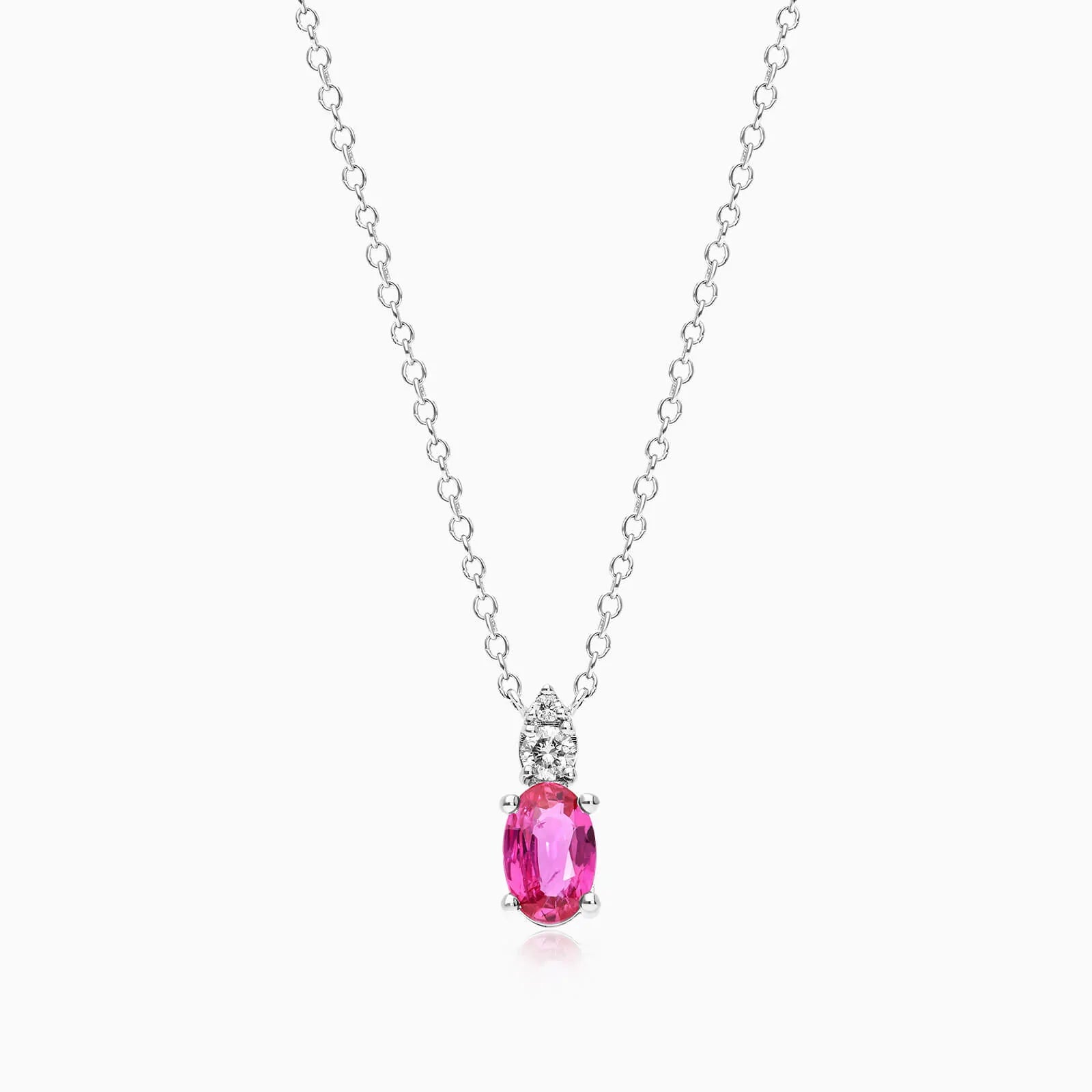 Corrente feminina em Ouro 18k diamantes e rubi Luxo