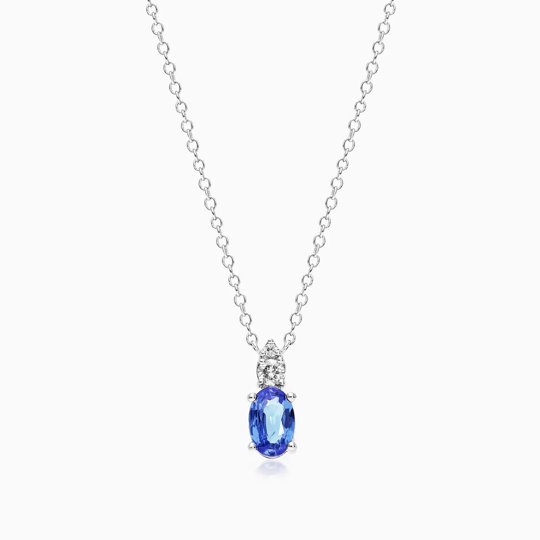 Corrente feminina em Ouro 18k diamantes e Safira Luxo
