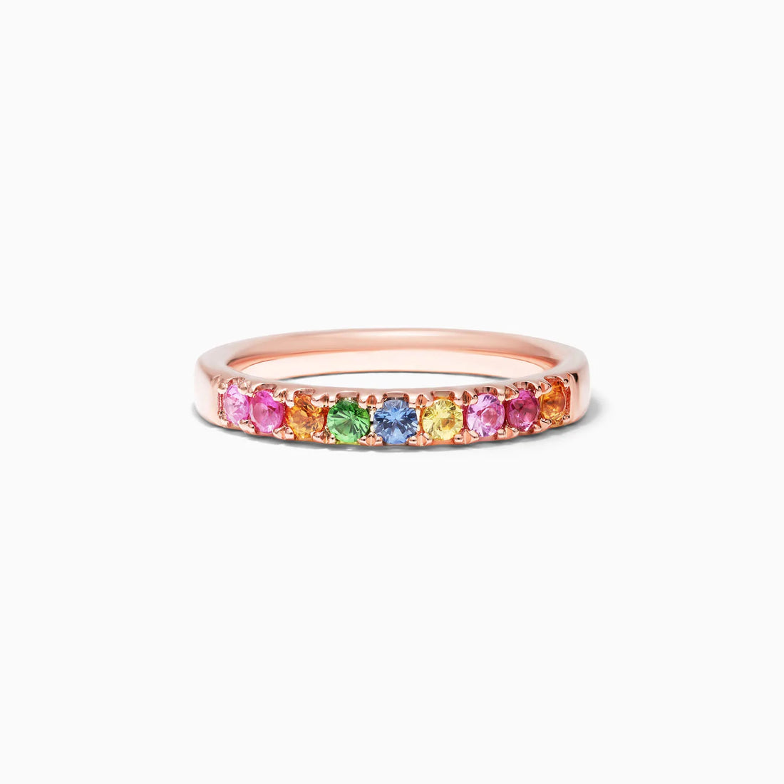 Anel de Safira Coloridas em Ouro 18k Arco - Iris de Luxo