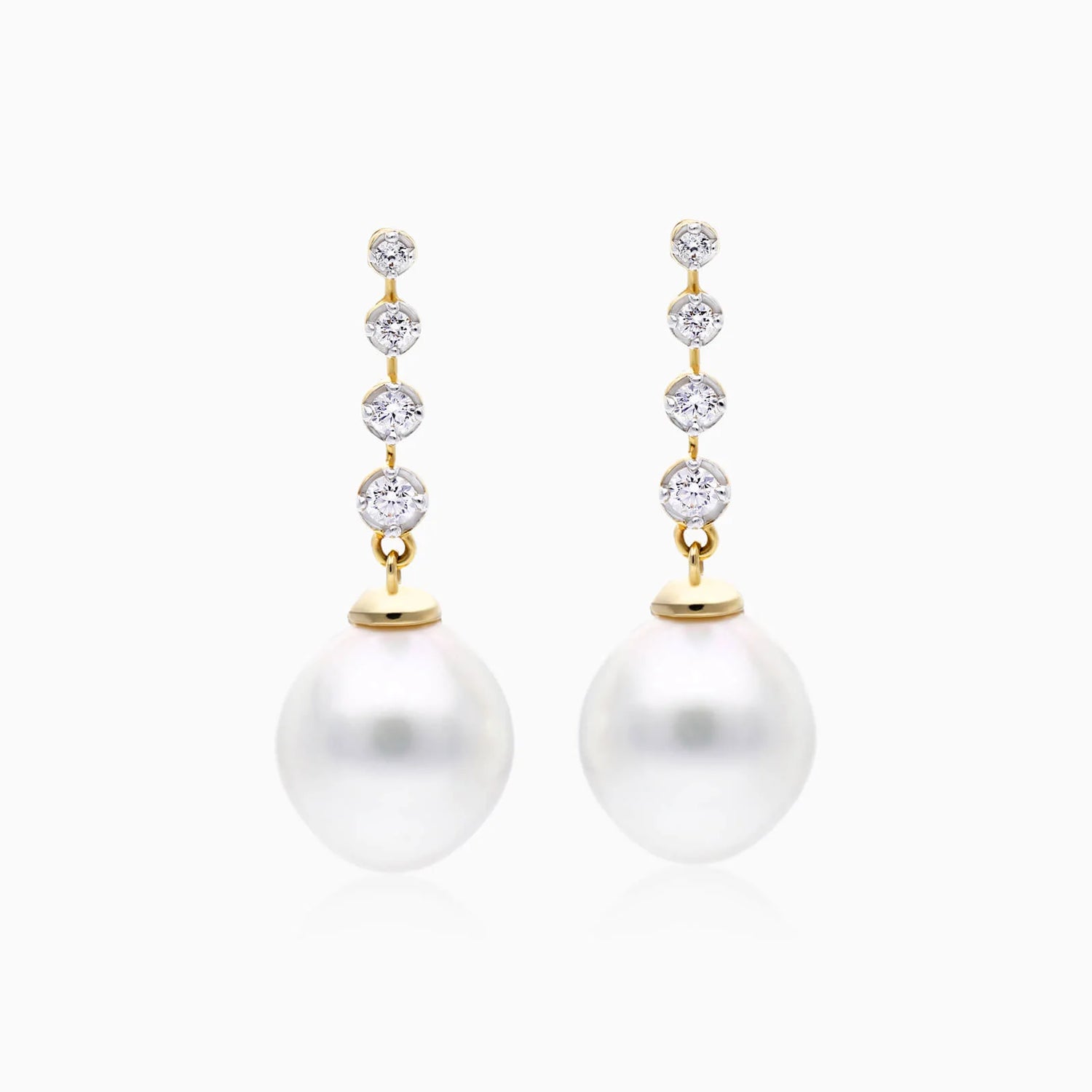 Brinco de Ouro 18k Pendurado de Perola Feminino Luxuoso