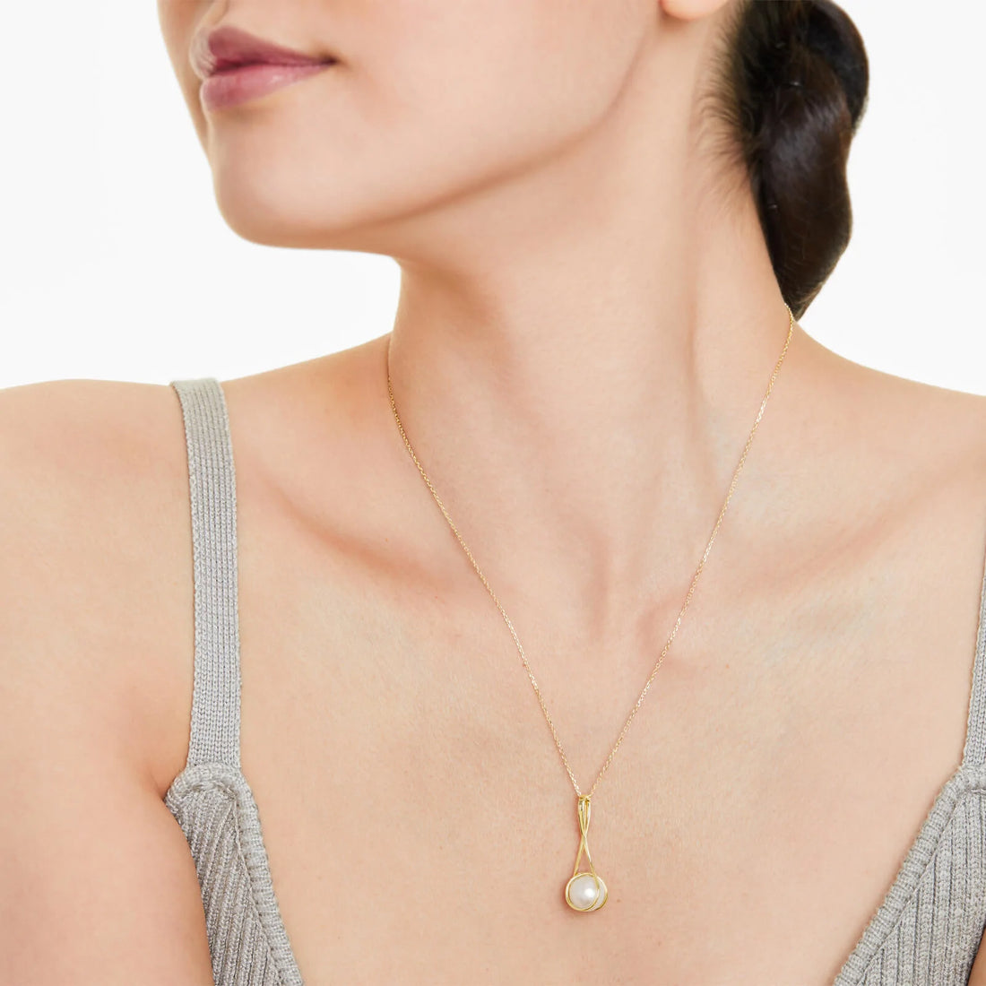 Corrente feminina em Ouro 18k perola luxo