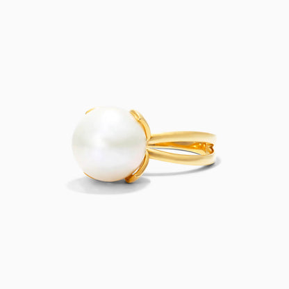 Anel De Ouro 18k Perola de Princesa Luxo