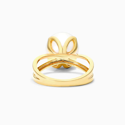 Anel De Ouro 18k Perola de Princesa Luxo