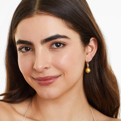 Brinco De Ouro 18k Feminino Perolas Cultivadas Dourada Luxo