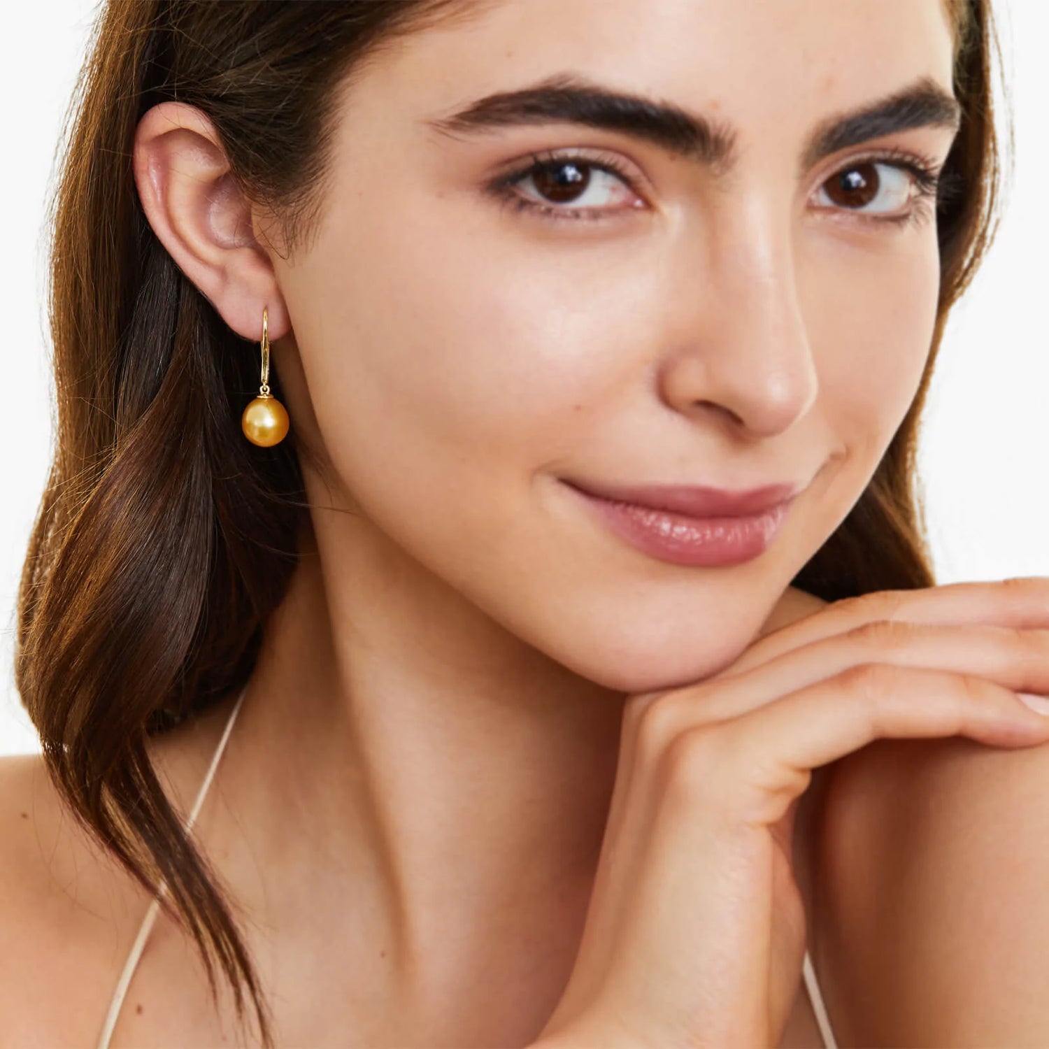 Brinco De Ouro 18k Feminino Perolas Cultivadas Dourada Luxo