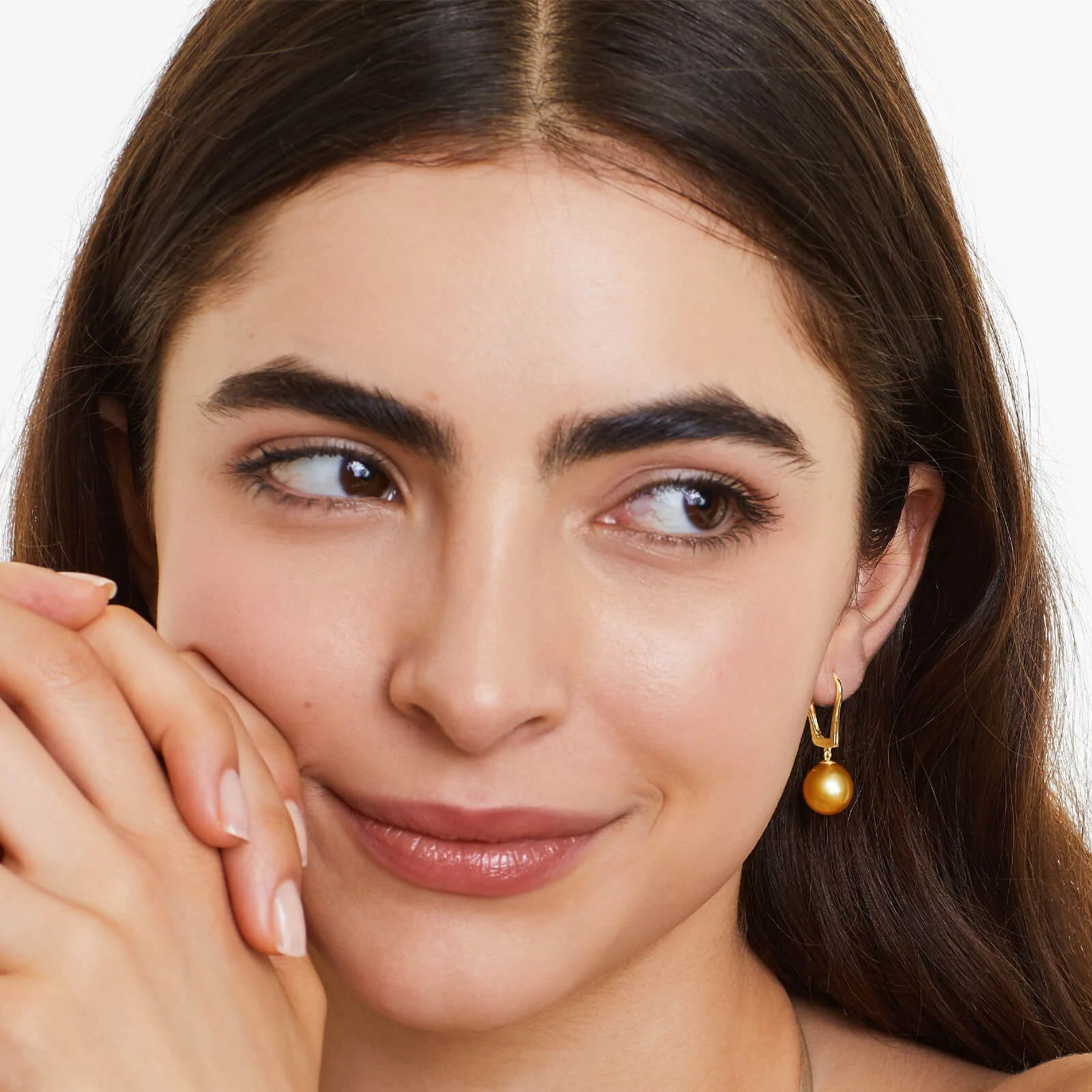 Brinco De Ouro 18k Feminino Perolas Cultivadas Dourada Luxo