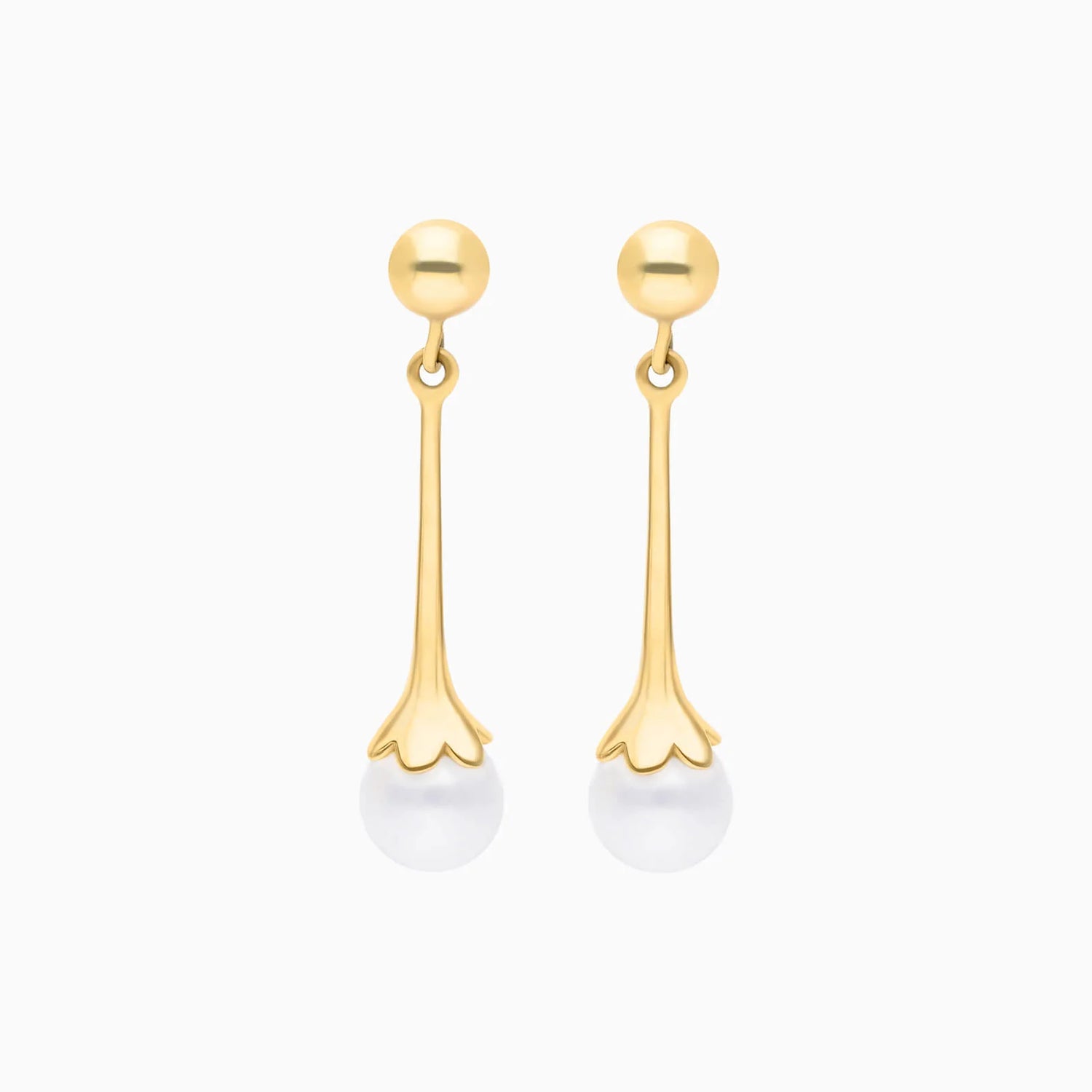 Brinco Argola de Ouro Amarelo 18k com Perolas Minimalista