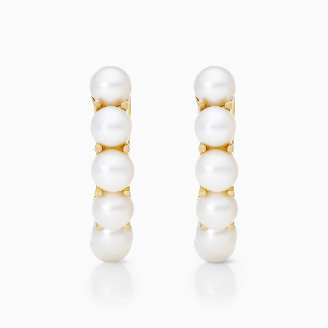 Brinco Argola de Ouro Amarelo 18k Com Perolas De Luxo