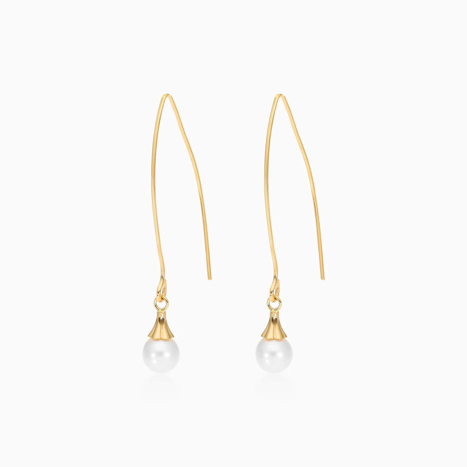 Brinco Fio de Ouro Amarelo 18k Com Perola Akoya