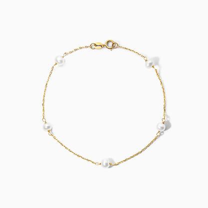 Pulseira Feminina de ouro pérolas bracelete