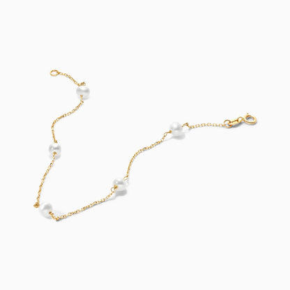 Pulseira Feminina de ouro pérolas bracelete