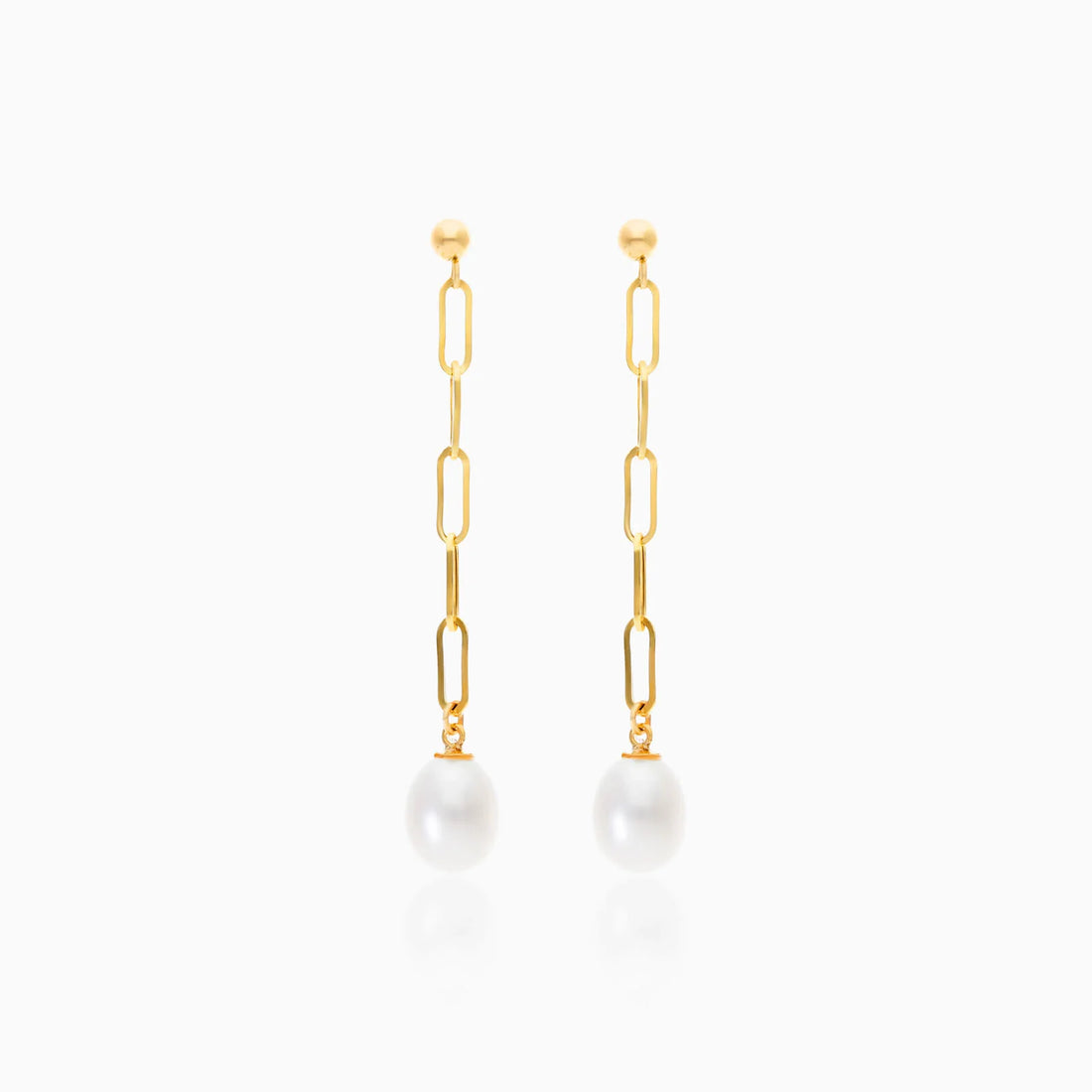Brinco Clipes De Ouro 18k Com Perola