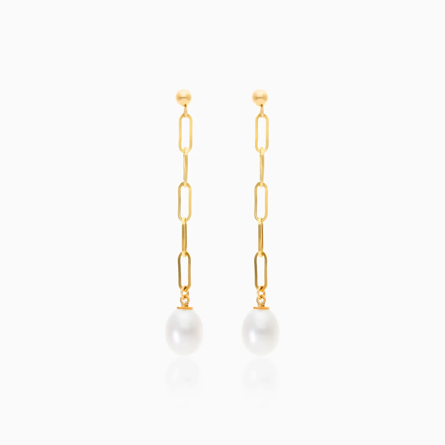 Brinco Clipes De Ouro 18k Com Perola