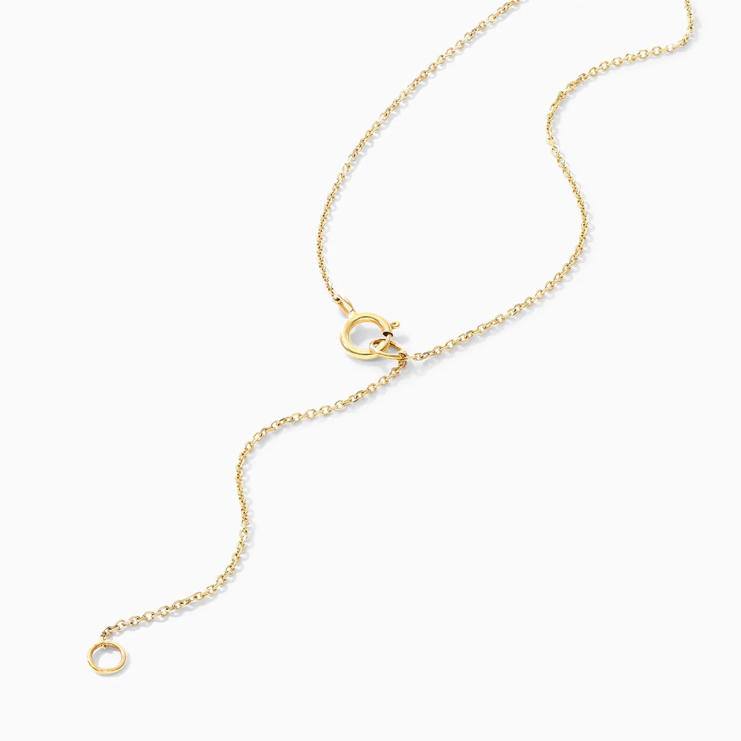 Corrente Feminina Pingente Hexagono C/ Perola Solitaria em Ouro 18k