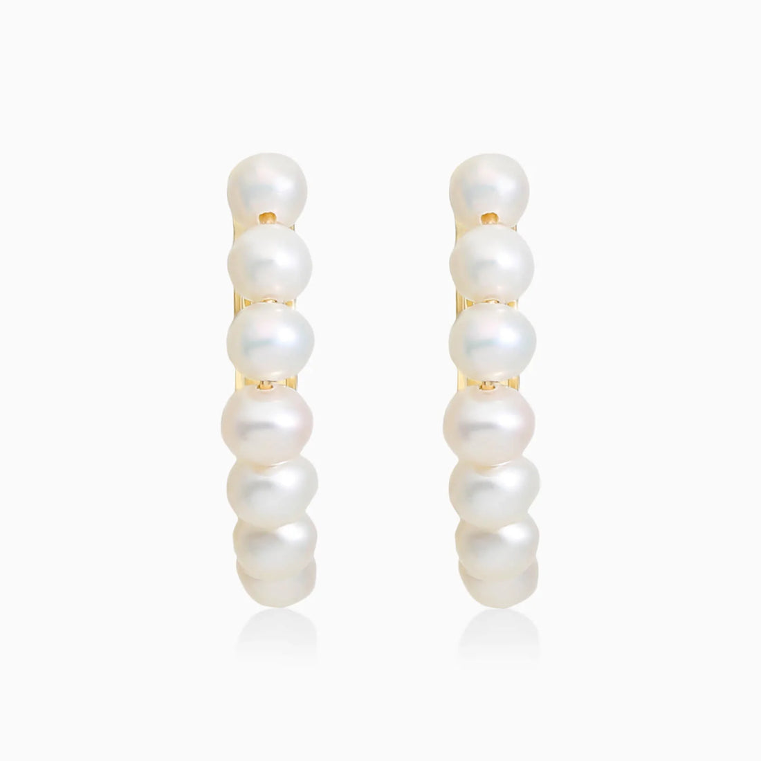 Brinco De Ouro Amarelo 18k Argola de Perolas Luxo