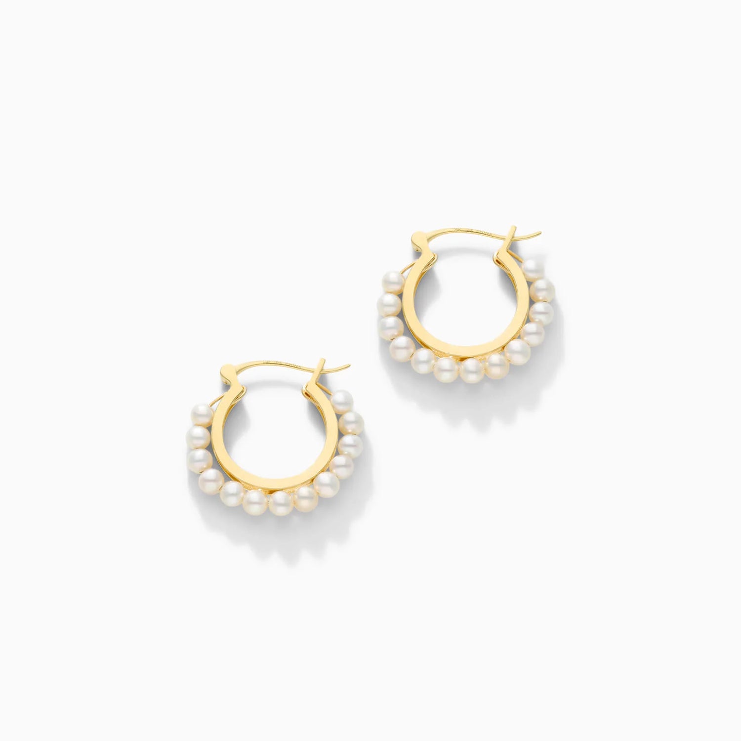 Brinco De Ouro Amarelo 18k Argola de Perolas Luxo