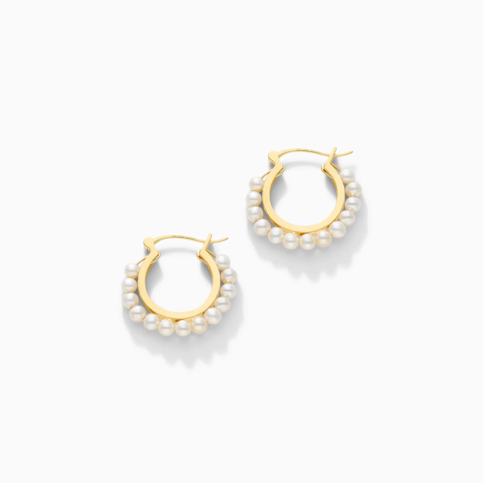 Brinco De Ouro Amarelo 18k Argola de Perolas Luxo