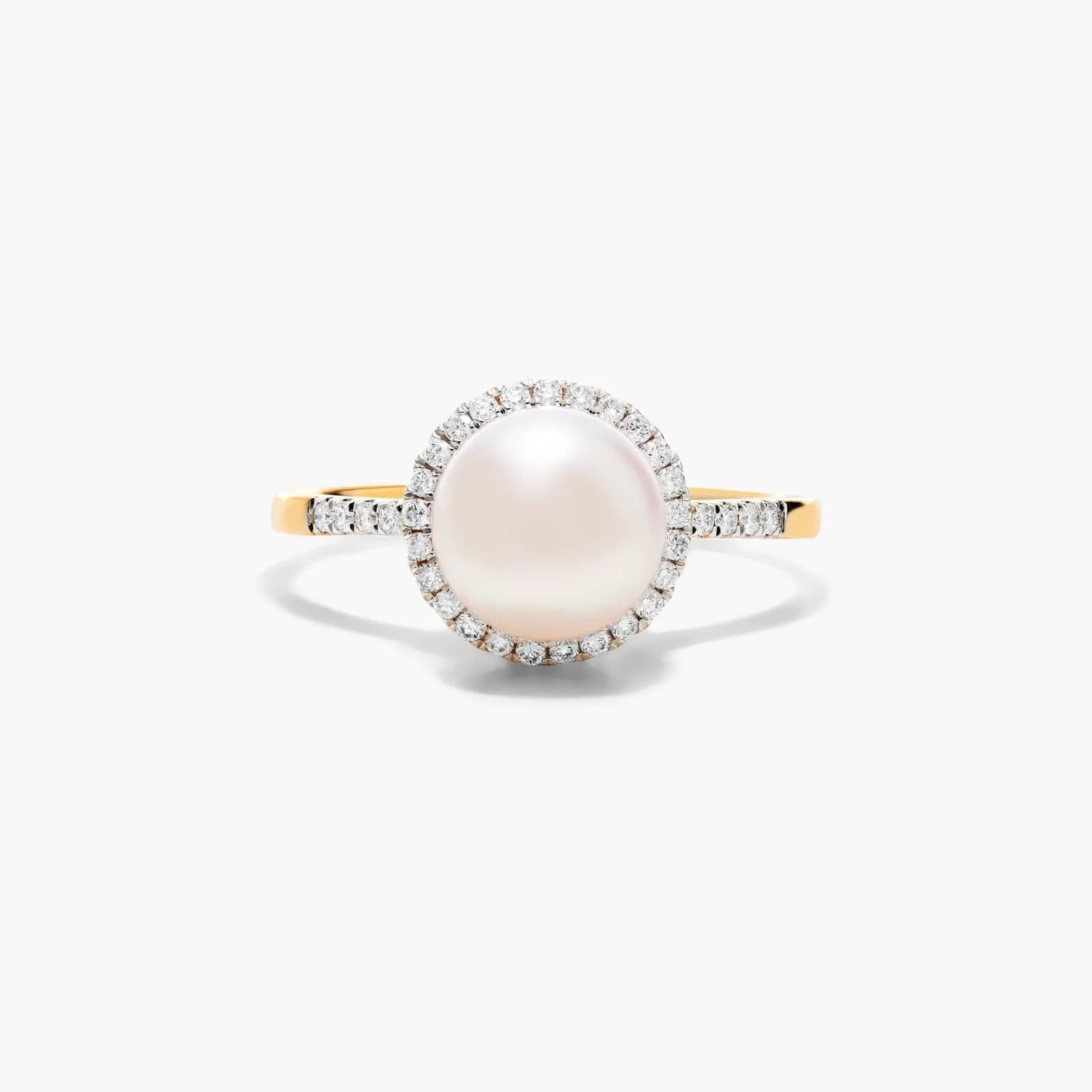 Anel De Diamante e Perola Solitaria em Ouro 18k