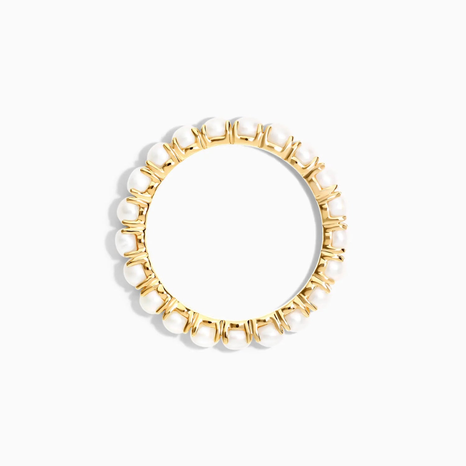 Anel Eternidade De Perolas em Ouro Amarelo 18k