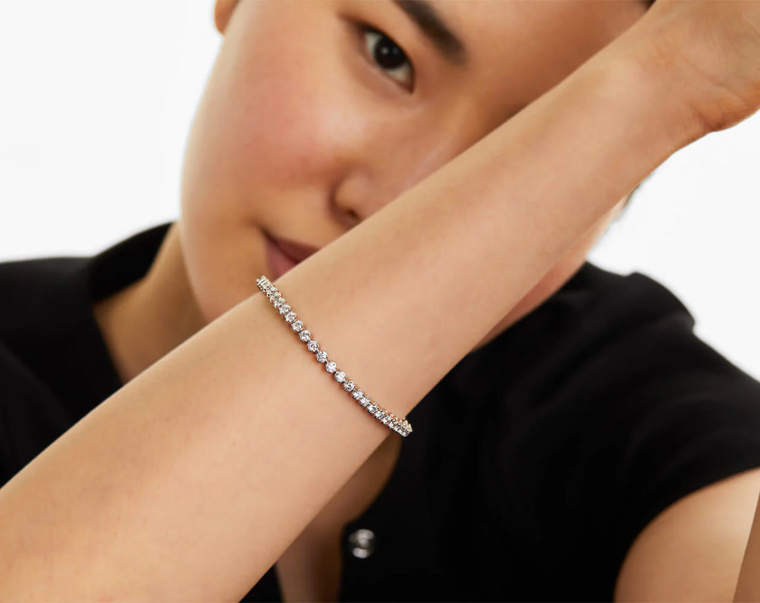 Pulseira Riviera de ouro diamantes legítimos 4 quilates