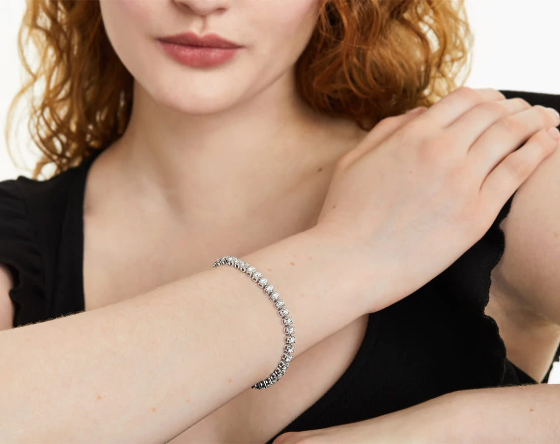 Pulseira Riviera de ouro diamantes legítimos 7 quilates