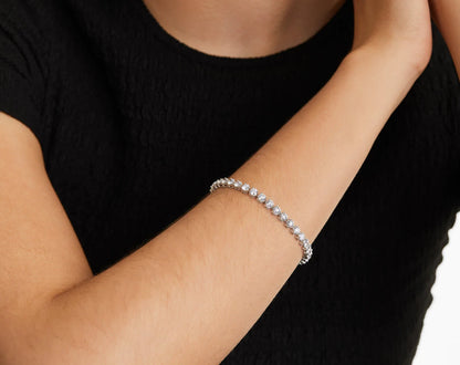Pulseira Riviera Três Pontas De Diamante Ouro Branco 18K 800pts