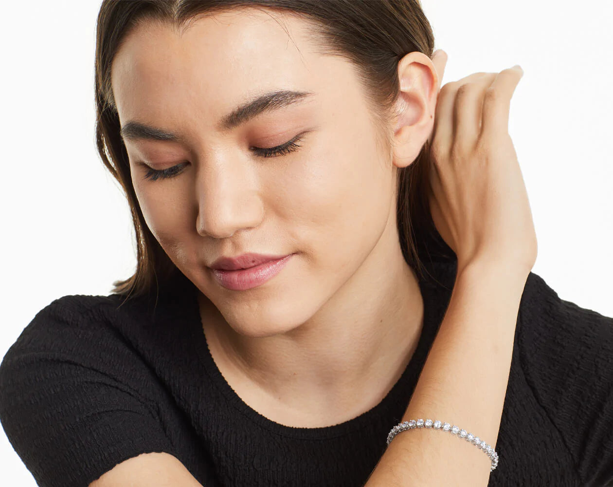 Pulseira Riviera Três Pontas De Diamante Ouro Branco 18K 800pts