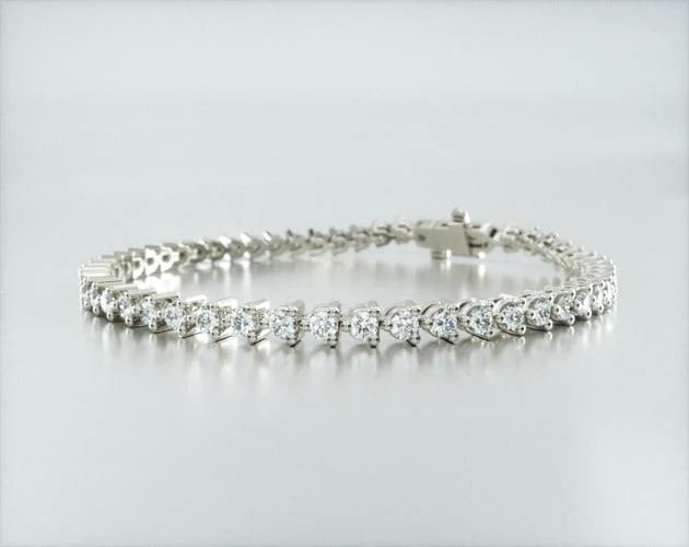 Pulseira Riviera Três Pontas De Diamante Ouro Branco 18K 300pts