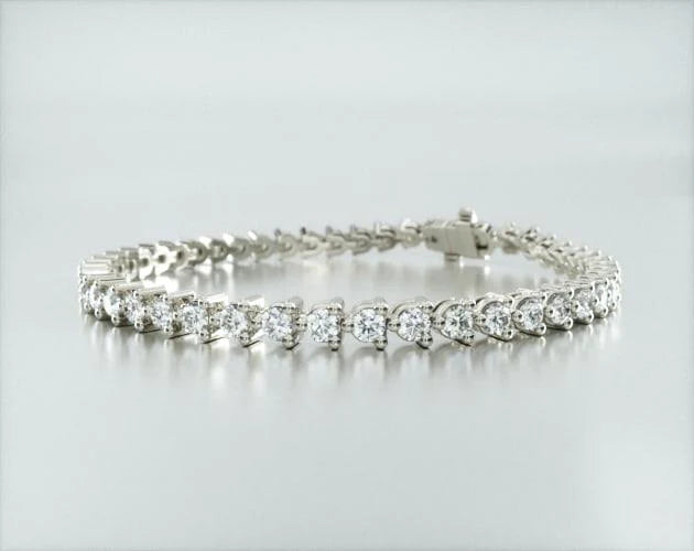 Pulseira Riviera Três Pontas De Diamante Ouro Branco 18K 400pts