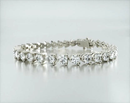 Pulseira Riviera Três Pontas De Diamante Ouro Branco 18K 1000pts