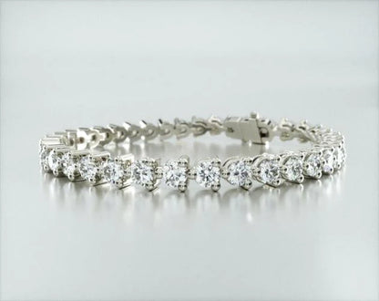Pulseira Riviera Três Pontas De Diamante Ouro Branco 18K 800pts