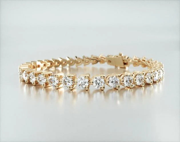 Pulseira Riviera Três Pontas De Diamante Ouro Amarelo 18K 800pts