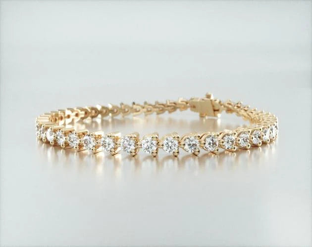 Pulseira Riviera Três Pontas De Diamante Ouro Amarelo 18K 500pts