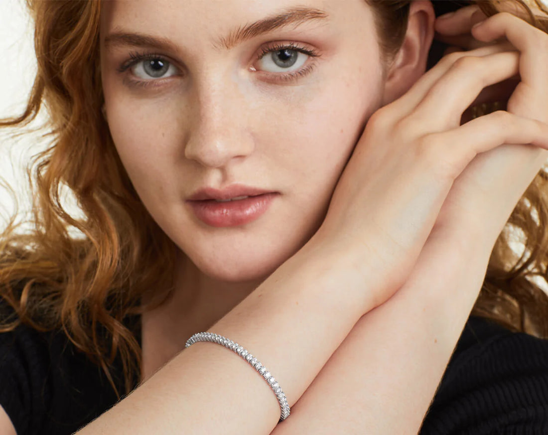 Pulseira Riviera Dois Pinos De Diamante Ouro Branco 18K 400pts