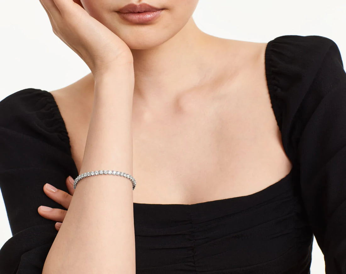 Pulseira Riviera Dois Pinos De Diamante Ouro Branco 18K 800pts