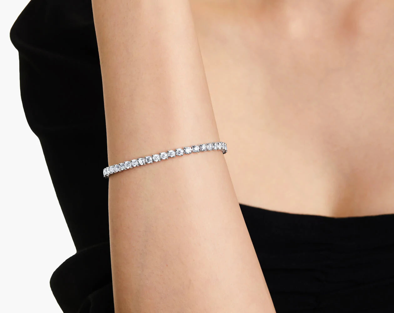 Pulseira Riviera Dois Pinos De Diamante Ouro Branco 18K 800pts