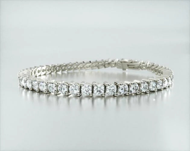 Pulseira Riviera Dois Pinos De Diamante Ouro Branco 18K 700pts