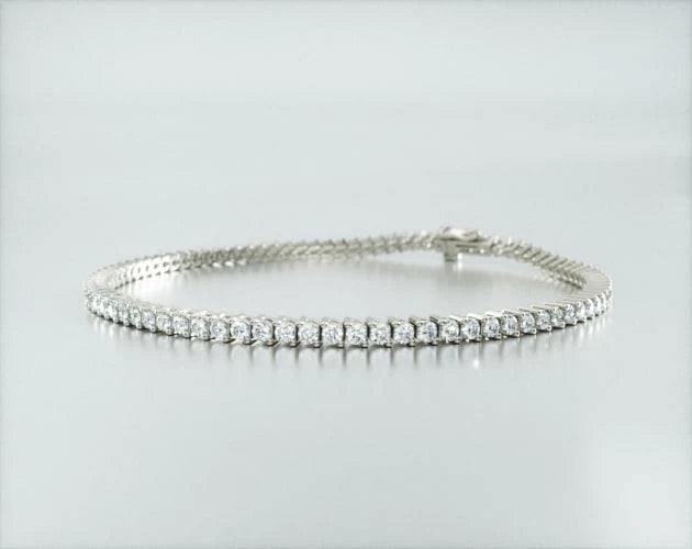 Pulseira Riviera Dois Pinos De Diamante Ouro Branco 18K 200pts