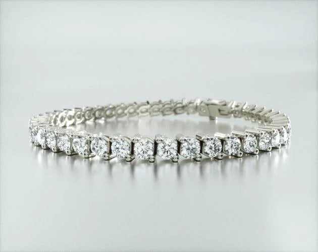 Pulseira Riviera Dois Pinos De Diamante Ouro Branco 18K 800pts