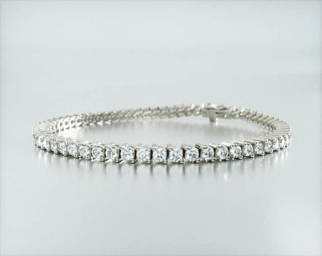 Pulseira Riviera Dois Pinos De Diamante Ouro Branco 18K 400pts