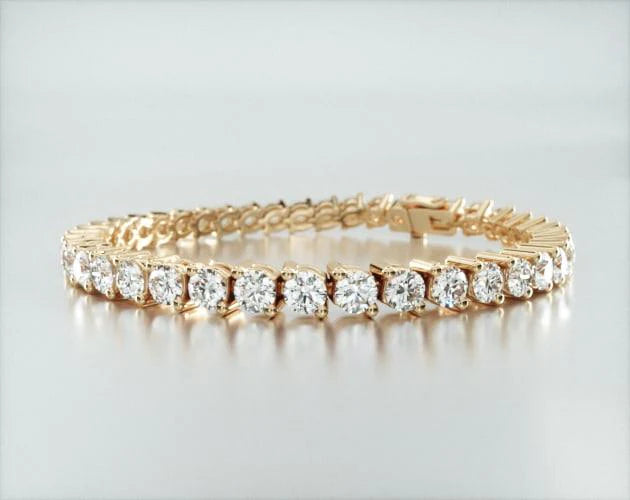 Pulseira Riviera Dois Pinos De Diamante Ouro Amarelo 18K 1000pts