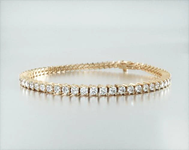 Pulseira Riviera Dois Pinos De Diamante Ouro Amarelo 18K 400pts