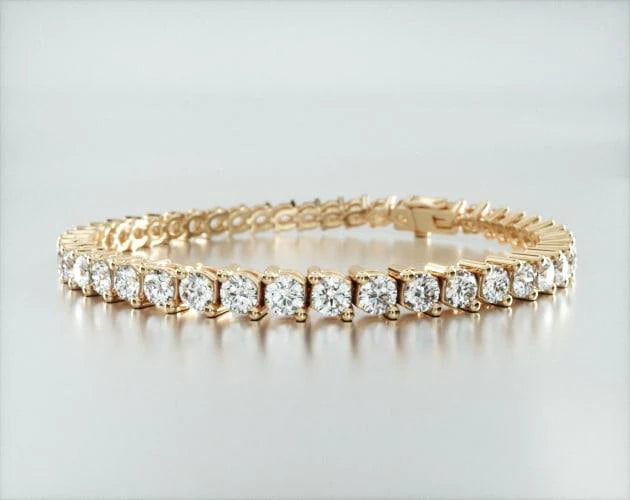 Pulseira Riviera Dois Pinos De Diamante Ouro Amarelo 18K 800pts