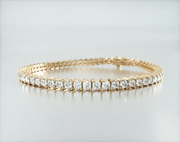 Pulseira Riviera Dois Pinos De Diamante Ouro Amarelo 18K 500pts