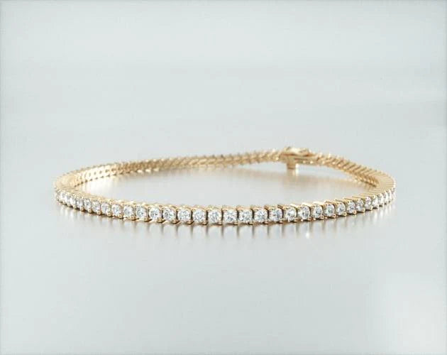 Pulseira Riviera Dois Pinos De Diamante Ouro Amarelo 18K 200pts