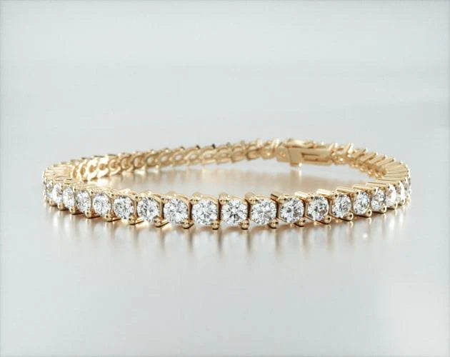 Pulseira Riviera Dois Pinos De Diamante Ouro Amarelo 18K 700pts