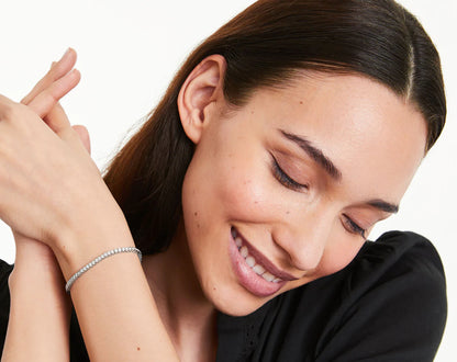 Pulseira Riviera De Diamantes 200pts Feminina Ouro Branco 18k