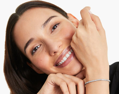 Pulseira Riviera De Diamantes 200pts Feminina Ouro Branco 18k