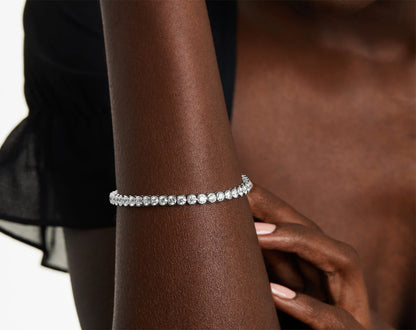 Pulseira Riviera De Diamantes 800pts Feminina Ouro Branco 18k